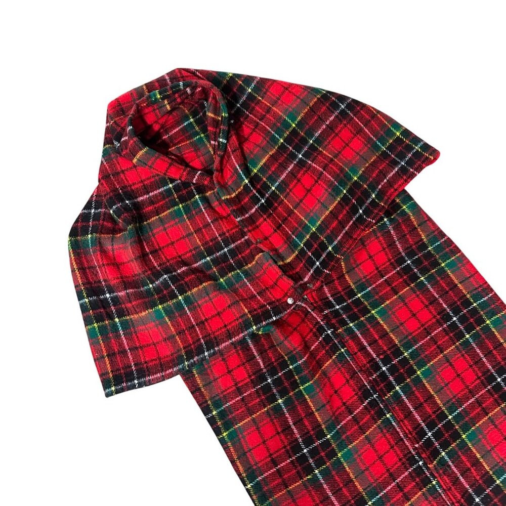 Vintage Tennessee Woolen Mills Red Plaid Stadium Blanket Acrylic USA Snuggle